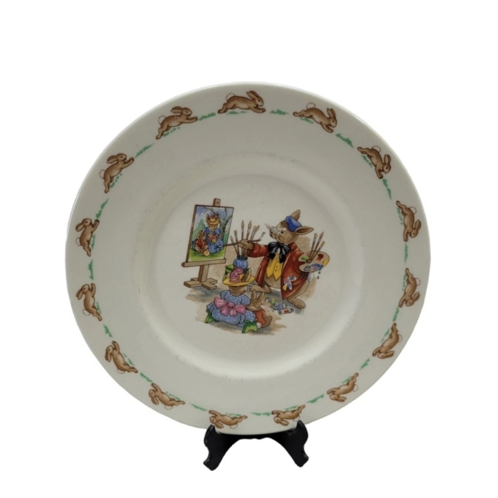 Royal Doulton Bunnykins Portrait Painter English fine Bone China 8" D Plate